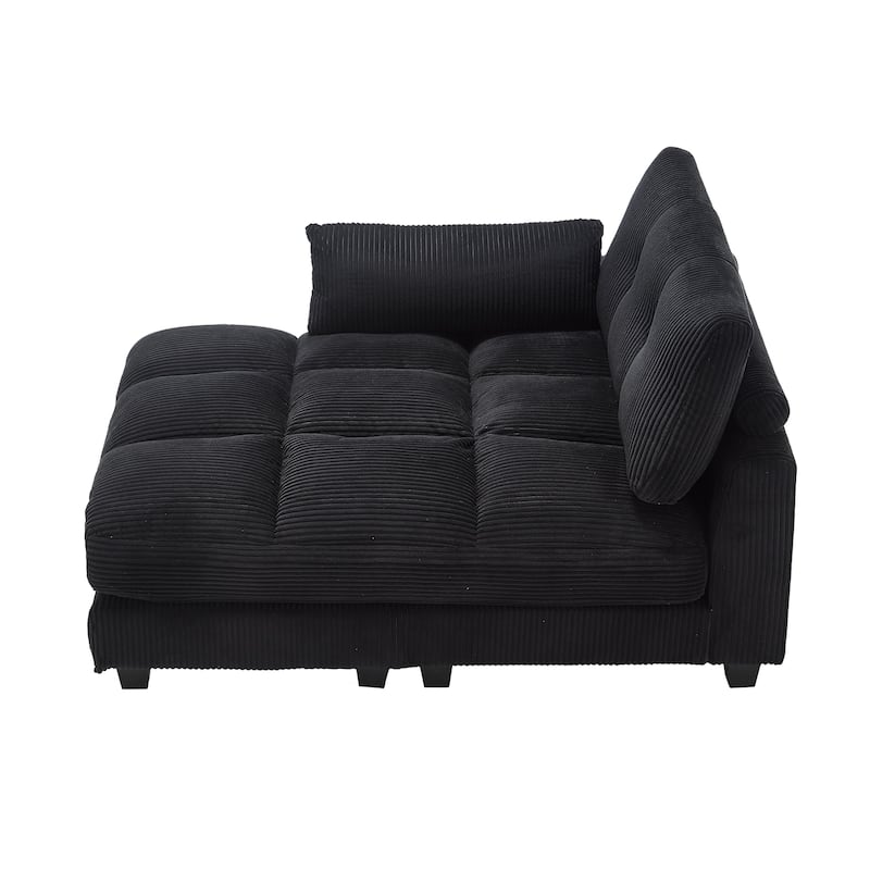 GDFStudio - Corduroy Oversized 44.09" Chaise Sleeper Sofa