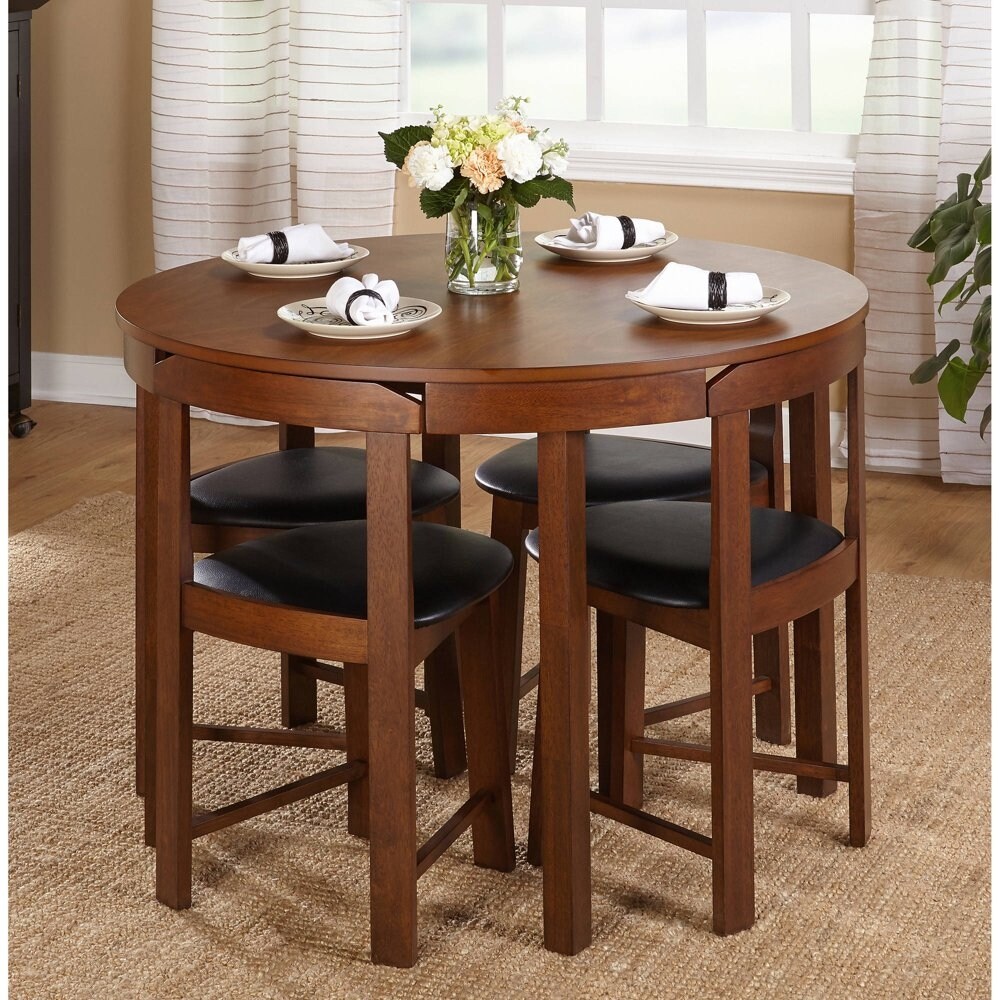 Acadia Dark Brown with UV Coated Light Brown Table Top Dining Set - Bed  Bath & Beyond - 9917361