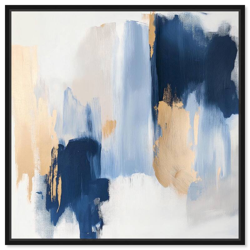 Tranquil Blue Depths I Canvas by Art Remedy - 12" x 12" - Black