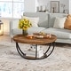 preview thumbnail 14 of 43, 31.7" Round Coffee Table, Rustic 2-Tier Center Table with Storage Open Shelves