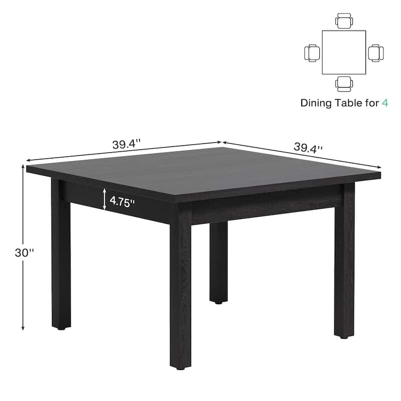 39.43" Small Square Kitchen Dining Table for 4