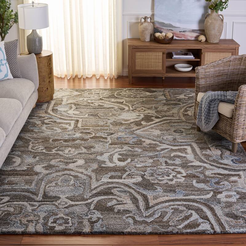 SAFAVIEH Handmade Marquee Nahla Rug - 8' x 10' - Brown/Grey