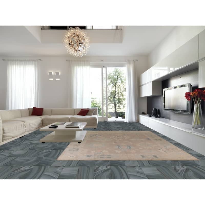 Oushak Turkish Large Area Rug Hand-knotted Floral Wool Carpet - 9'11"x 13'7"