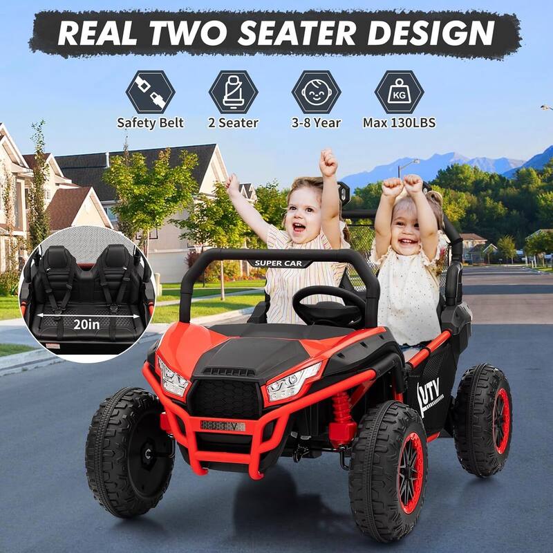 24V 2-Seater Kids UTV Ride-On Car Toy with Parent Remote Control for Kids Best Gifts
