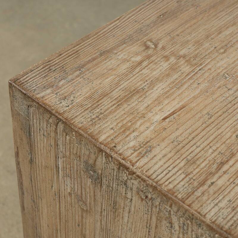 Approx. 79" Rustic Natural Wood Sideboard-3 Drawers & 3 Doors Weathered Natural