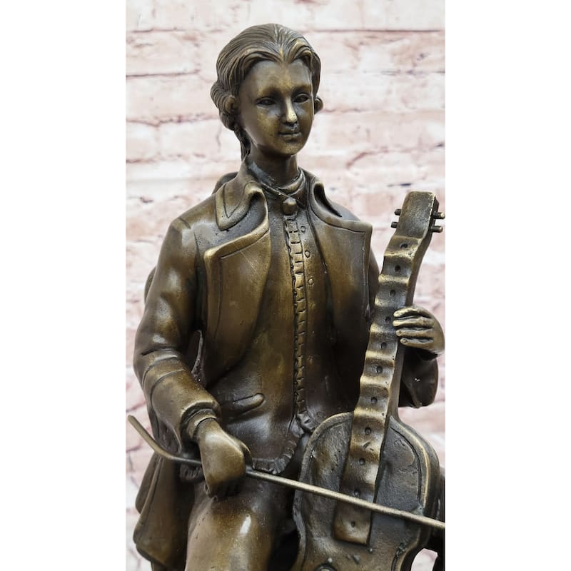 Bronze Cellist Sculpture – Classical Musician With Cello Statue