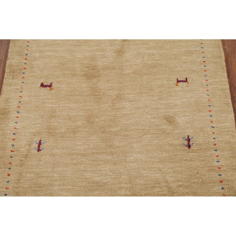 Tribal Gabbeh Indian Accent Rug Handmade Modern Wool Carpet - 2'11"x 5'2"