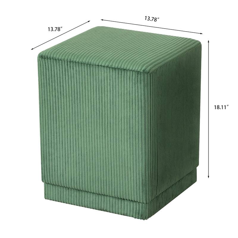 Adeco Ottoman Footrest Vanity Stool Gold Trim Footstool