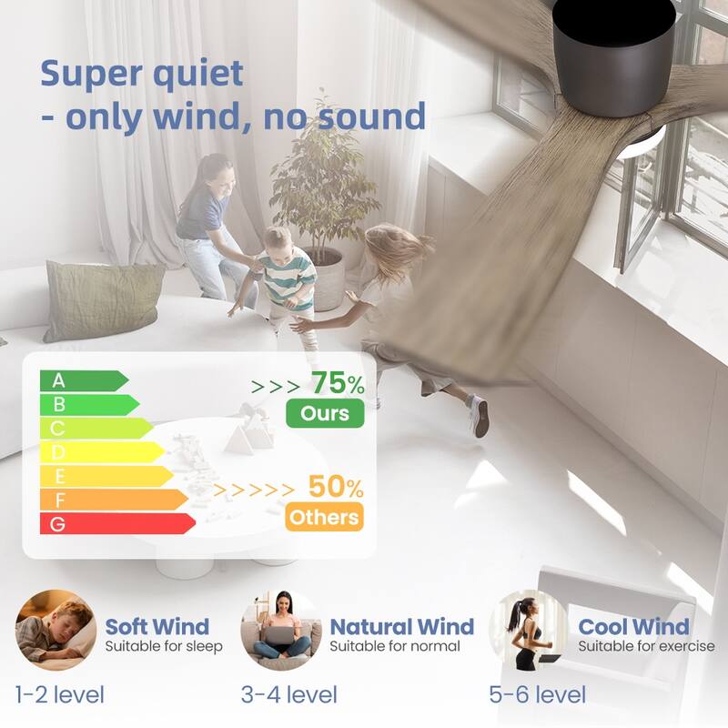 48In 3Blade Dc Motor Indoor Ceiling Fan With Light Kit And Remote