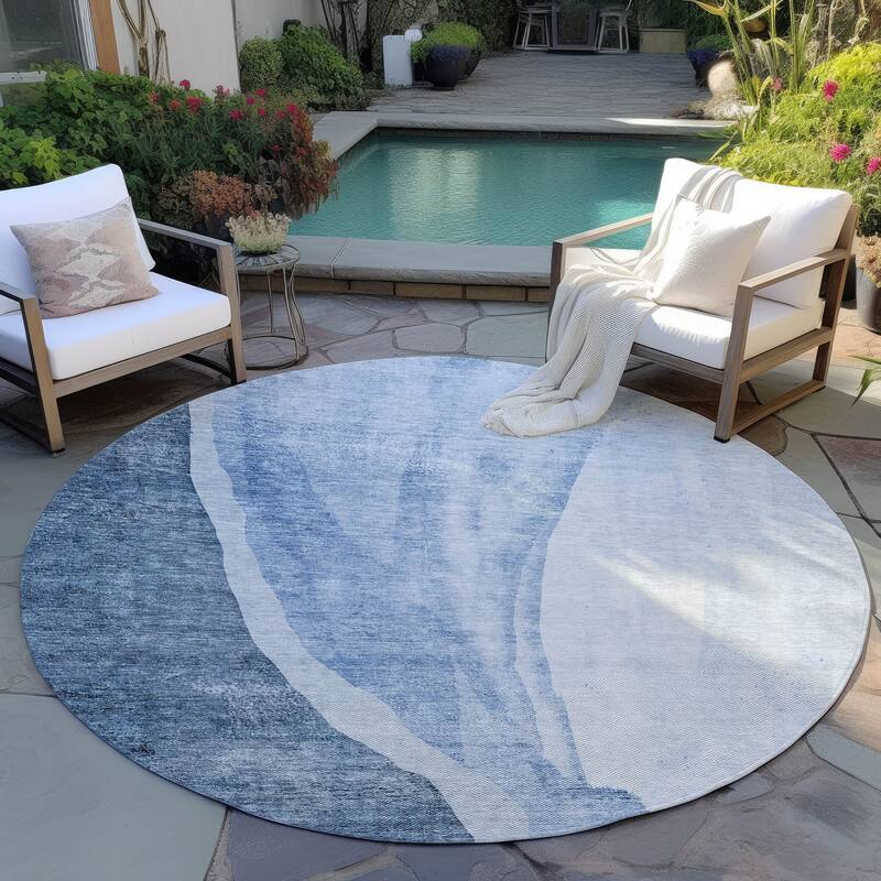 Machine Washable Indoor/ Outdoor Chantille Modern Abstract Rug