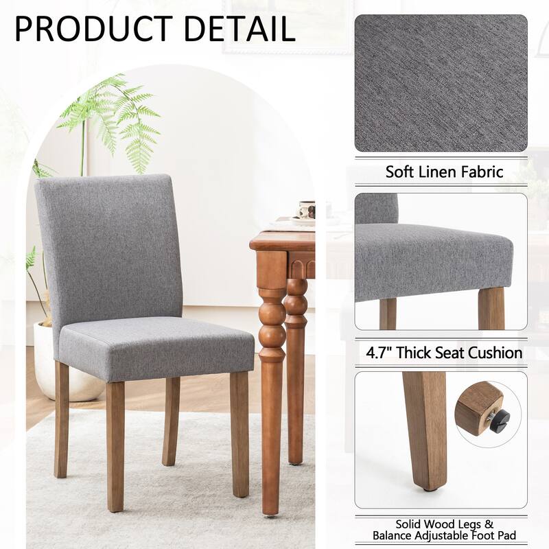 Upholstered Dining Chairs Set of 4, Armless Kitchen Chairs