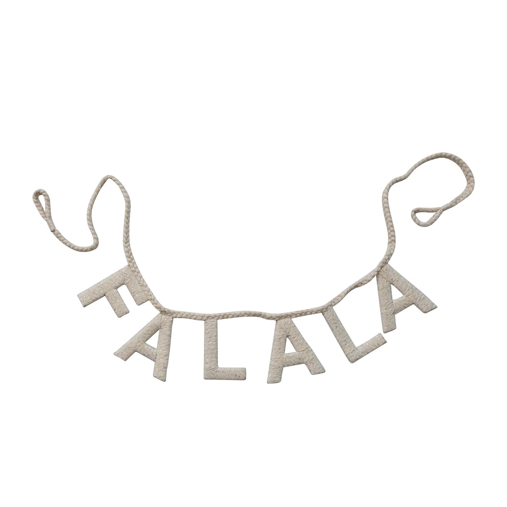 Handmade Cotton Blend Braided Holiday Garland with Sequins "FALALA" - 72.0"L x 0.5"W x 6.0"H