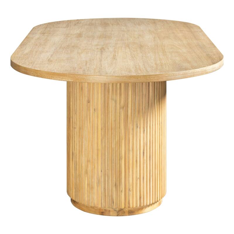 Modrest Jacobson Modern Natural Acacia Oval Large Dining Table
