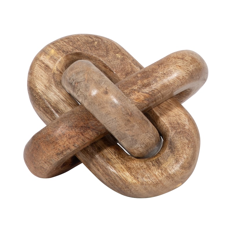Sagebrook Home Neutral Wood Decorative Knot Figurine - 6" x 6" x 6" - Brown