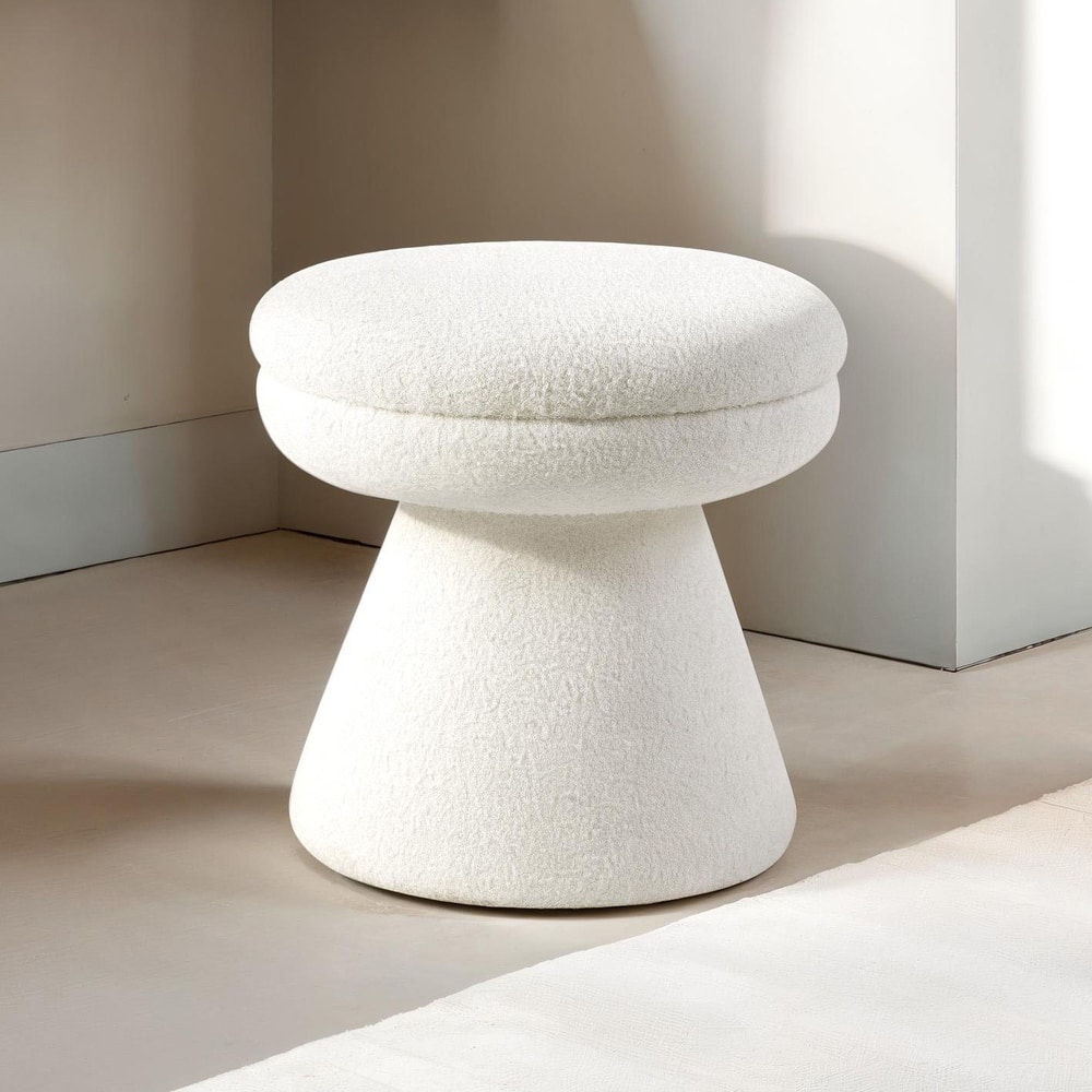 Furniture of America Silas Modern 18-inch Mushroom Upholstered Ottoman