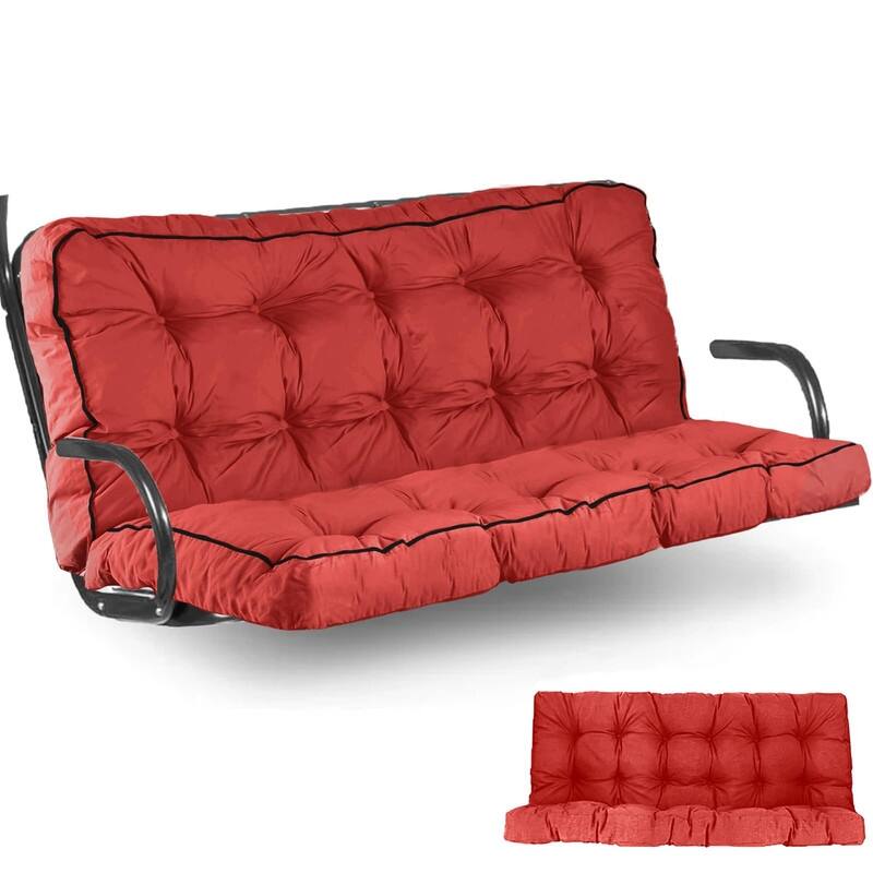 Porch Swing Replacement Cushion, 55in Outdoor Bench Cushions with Backrest , 3 Seat Patio Furniture Garden Loveseat Glider Pad