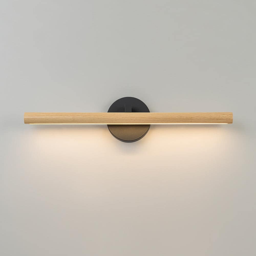 Adjustable Wood Dimmable LED Linear Wall Vanity Sconce Rustic Bathroom - 24.8 Inches