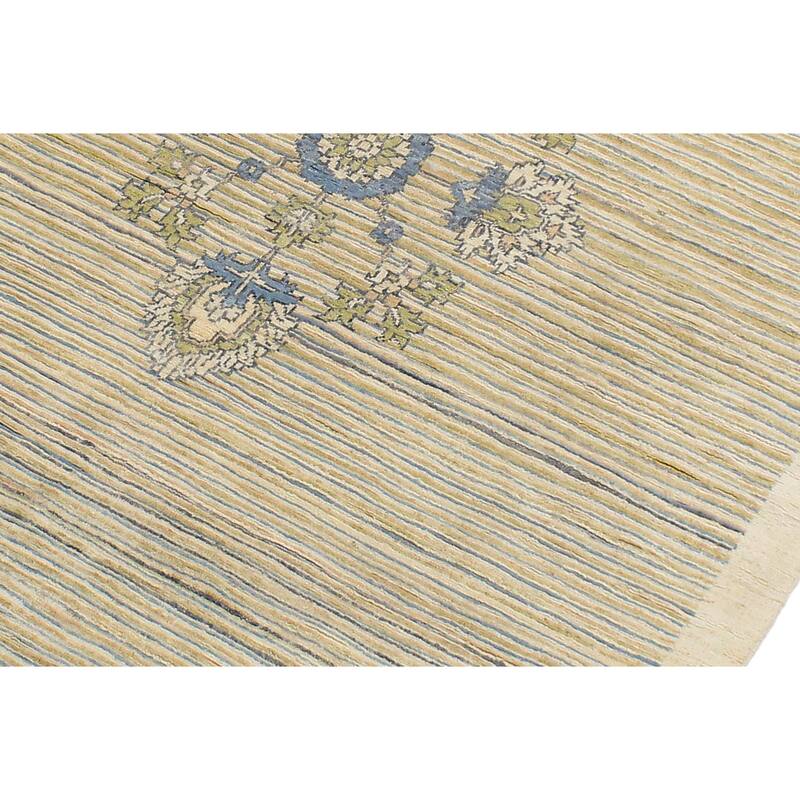 Vintage Inspired Gabbeh Floral Medallion Hand Knotted Area Rug