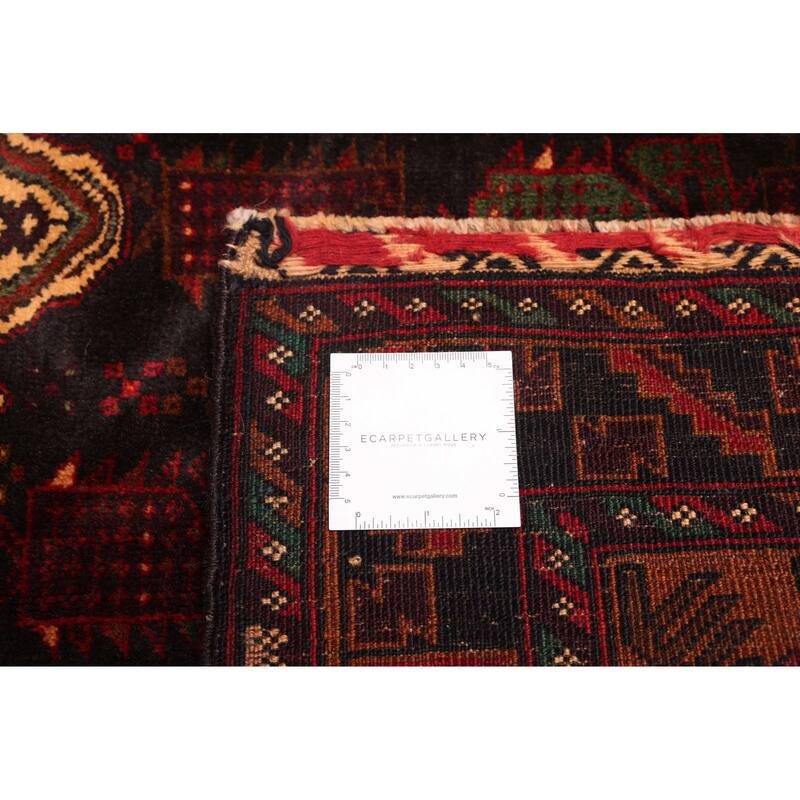 ECARPETGALLERY Hand-knotted Teimani Black, Red Wool Rug - 3'7 x 6'4