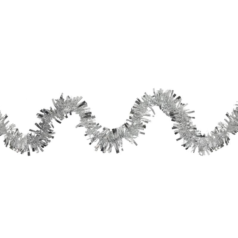 50' x 3" Boa Wide Cut Tinsel Christmas Garland - Unlit - Silver
