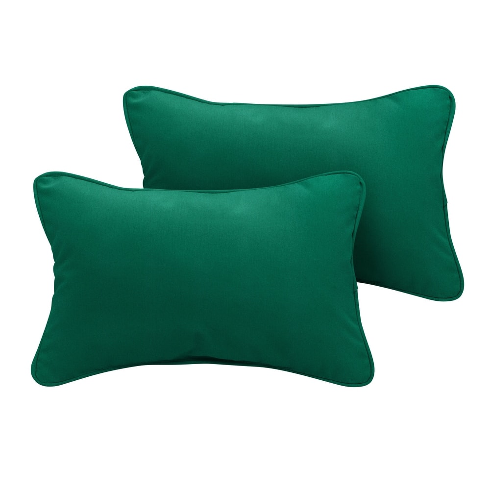 Sunbrella Canvas Forest Green Corded Indoor/ Outdoor Pillow Set