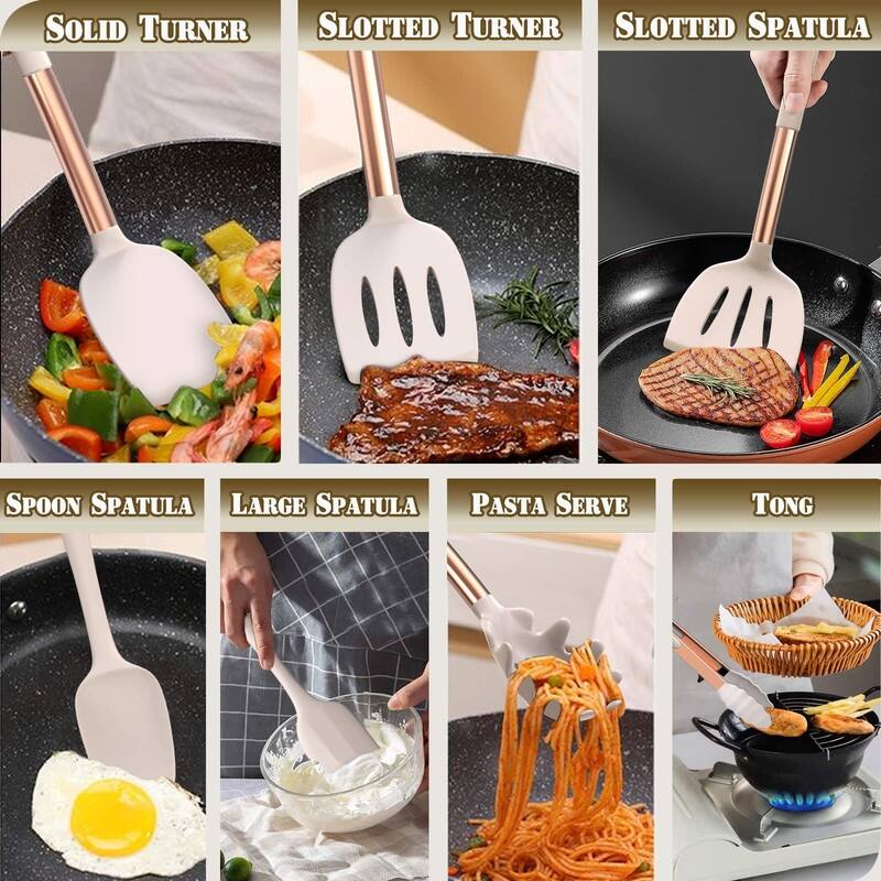 Silicone Kitchen Cooking Utensils Set-Umite Chef 43 pcs Heat Resistant Kitchen Utensils