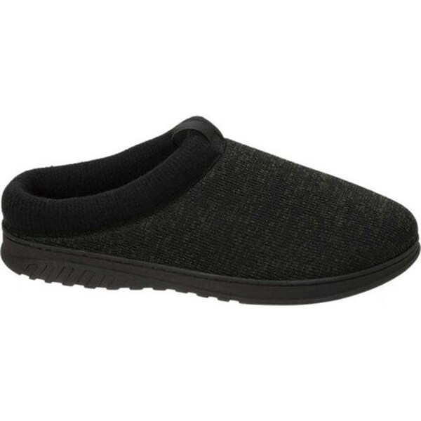 Dearfoams Mens Clog with Rib Knit Cuff Slipper