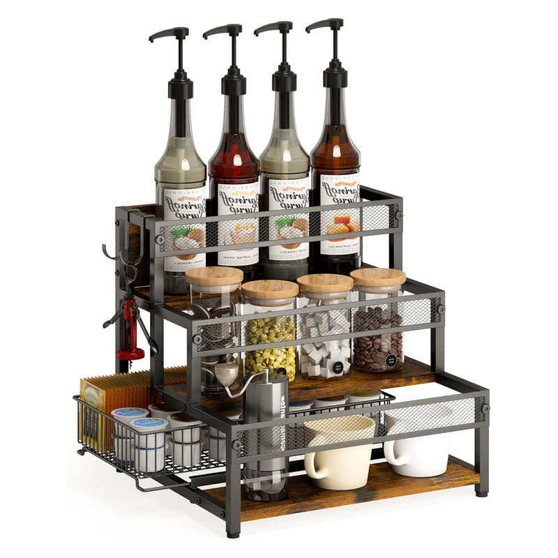 3 Tier Wine Rack Countertop Liquor Cabinet Bottle Display Shelf