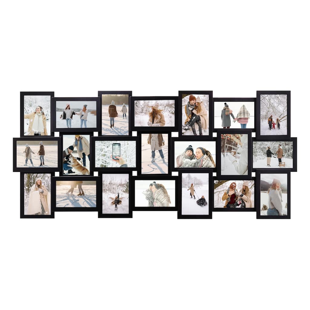 HELLO LAURA Modern Plastic 21 Piece Wall Hanging Family Photo Frame Wall Set