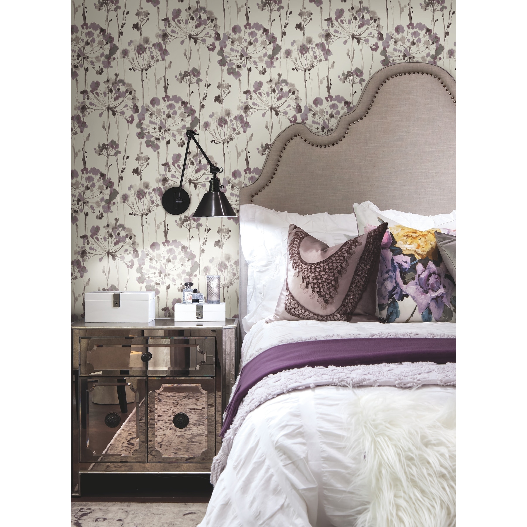 Candice Olson Flourish Purple Wallpaper - Bed Bath \u0026 Beyond - 39890901, image size:1800x1800