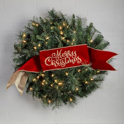 6" X 44" Velvet "MERRY CHRISTMAS" Banner