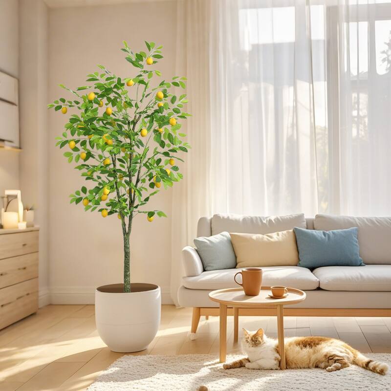 Artificial Lemon Tree With Realistic Trunks And Leaves