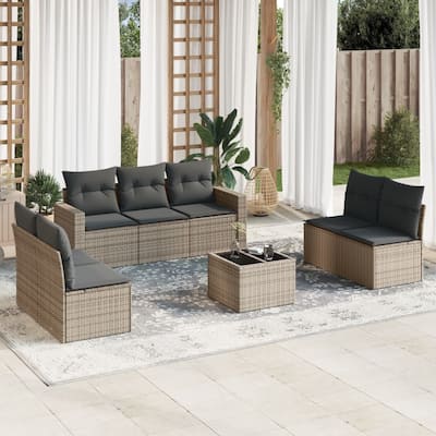 vidaXL Garden Sofa Set Grey, Dark Grey - 21.7 x 21.7 x 14.6