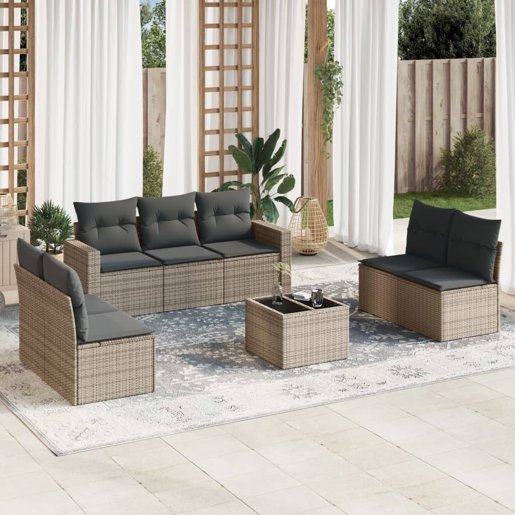 vidaXL Garden Sofa Set Grey, Dark Grey - 21.7 x 21.7 x 14.6