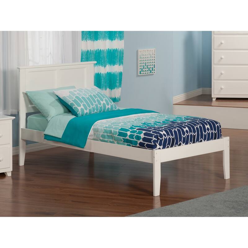 AFI Madison Twin XL Platform Bed with Charging Station in White