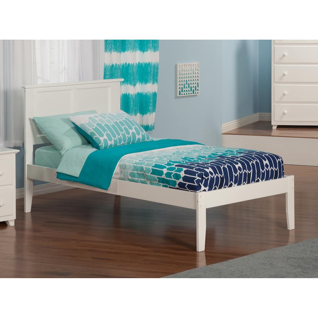 AFI Madison Twin XL Platform Bed with Charging Station in White