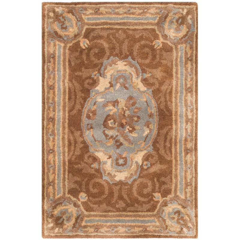 SAFAVIEH Handmade Empire Bell Traditional Oriental Wool Rug - 2' x 3' - Blue/Brown