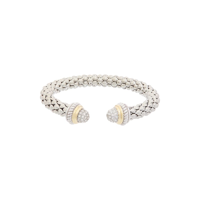 Juvell Gold Plated Cubic Zirconia Popcorn Mesh Cuff