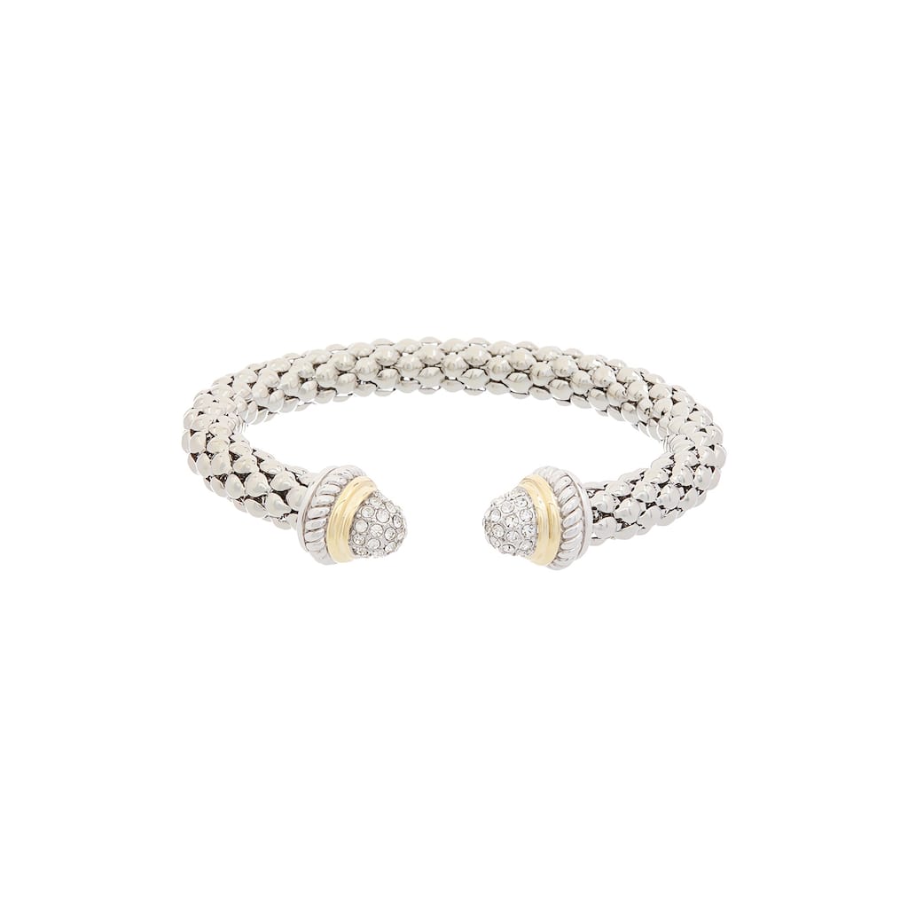 Juvell Gold Plated Cubic Zirconia Popcorn Mesh Cuff