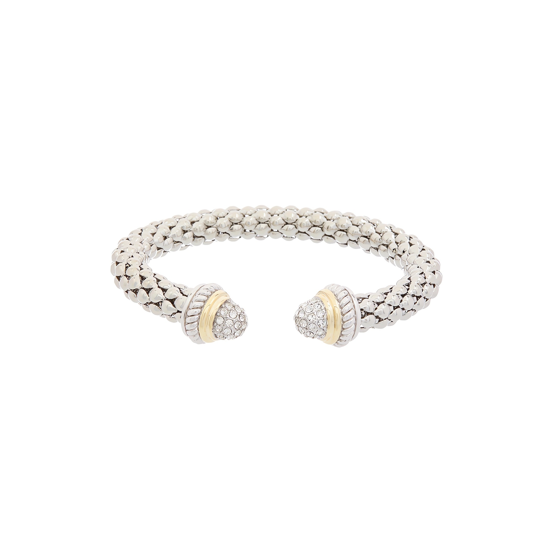 Juvell Gold Plated Cubic Zirconia Popcorn Mesh Cuff