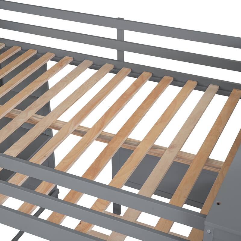 Pine Loft Bed with Stand-alone Bed and Storage