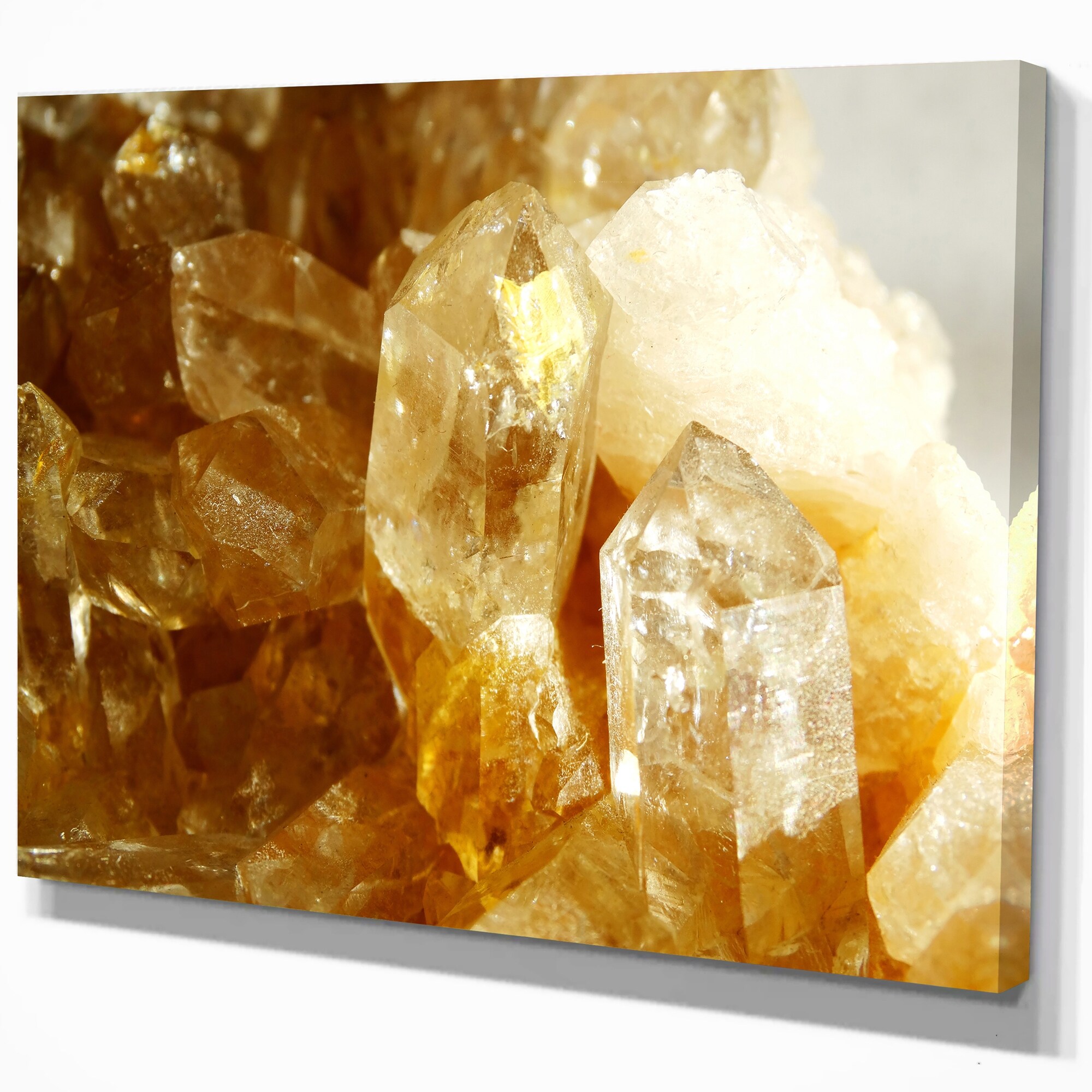 Designart Citrine Geode Stone with Natural Crystal Patterns  -image