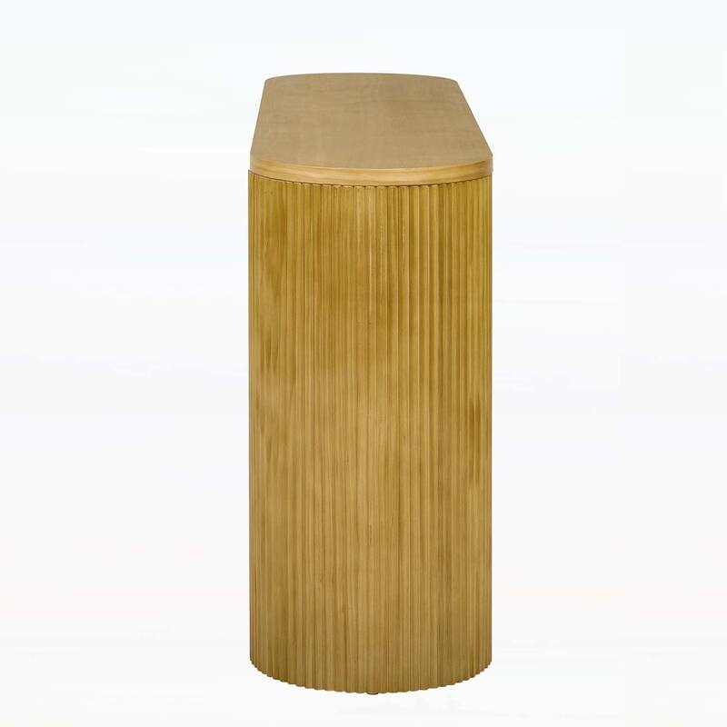 Versatile and Stylish Console Table with Curved Legs and Vertical Striped for Added Elegance