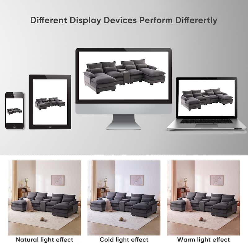 123*55" Modern U-shaped Sofa