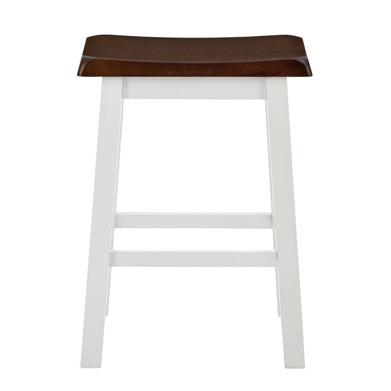 Dark Coffee White Bar Table Set with 2 Bar Bench, Wood Coffee Table Side Table Breakfast Nook for Dining Room