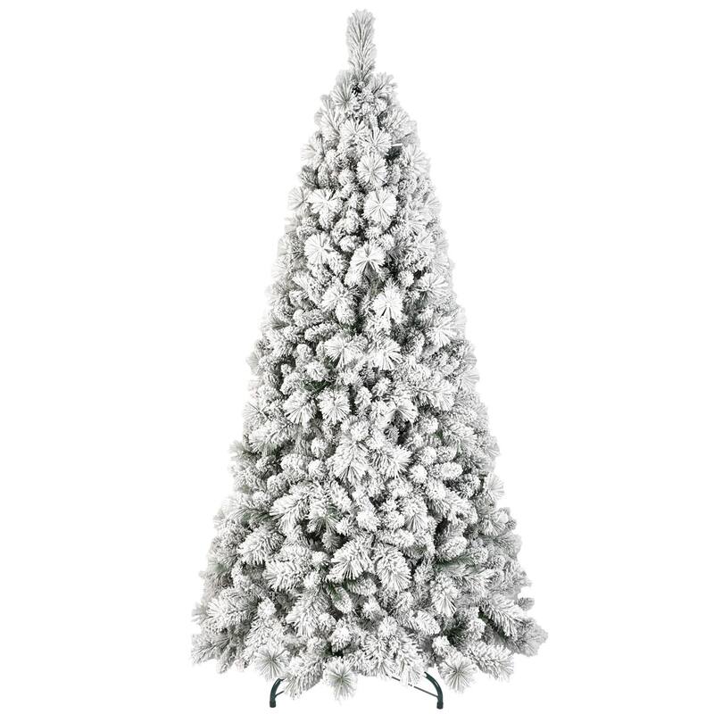 HomeRoots 5' Full Flocked Pine Christmas Tree - Green - 35.00 in. x 60.00 in. x 35.00 in.