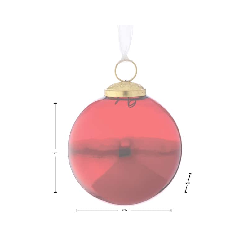 4" Glass Ombre Ball Ornament Set of 4