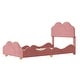 preview thumbnail 7 of 7, Pink Twin SizeVelvet / Upholstered Platform Bed with Cloud-Shaped Headboard