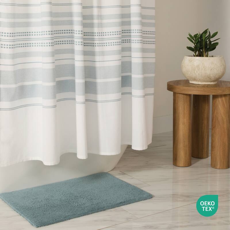 Becky Cameron Cotton Blend Striped Shower Curtain