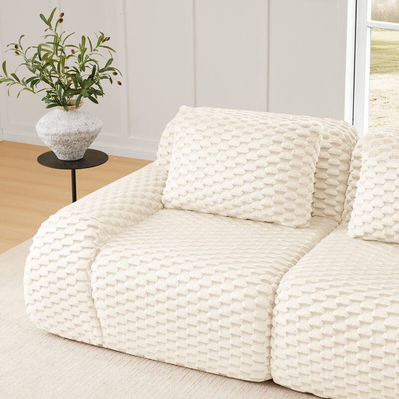 Floor Cloud Sectional Couch, Boneless Sofa for Living Room, Modular Sectional Sofa with Deep Seat, No Assembly Required